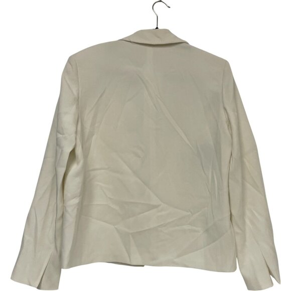 Zara Womens Blazer Suit Jacket S Small Ecru Topstitched Polyester 2818/781 NWT - Picture 3 of 16